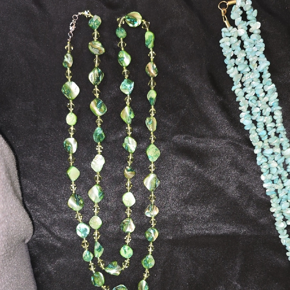 Vibrant Green Shell Necklace
